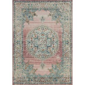 Tapis Palma extérieur Oriental, Rose, 120 cm Rond