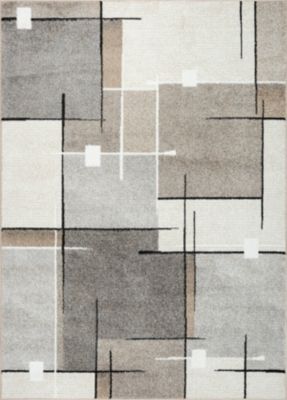 Tapis Pearl moderne salon découpe contour, Beige, 140 x 200 cm