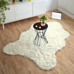 Tapis Peau de bête - Imitation Ours - Blanc - 160 x 220 cm