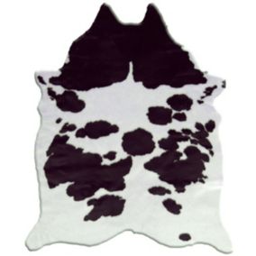 Tapis peau de bête - Imitation vache Holstein - Noir et blanc - 140 x 170 cm