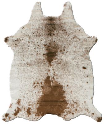 Tapis peau de bête - Imitation vache tachetée claire - Marron et blanc - 150 x 210 cm