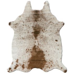 Tapis peau de bête - Imitation vache tachetée claire - Marron et blanc - 150 x 210 cm