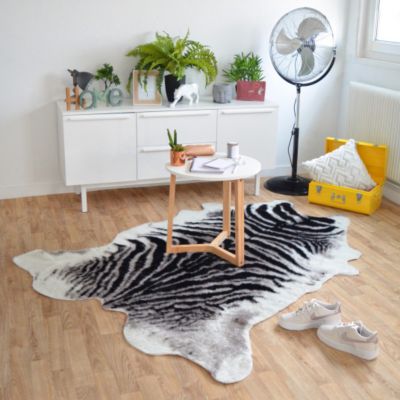 Tapis Peau de bête - Imitation Zèbre - Design - 150 x 200 cm