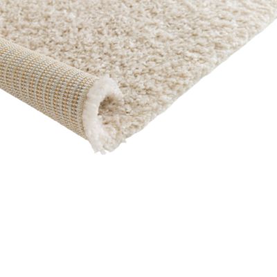 Tapis pelucheux tissé Coltrane GoodHome L. 200cm x l. 290cm blanc cassé