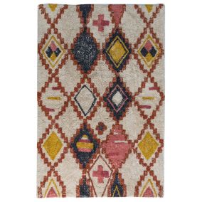 Tapis Petrus tufté berbère multicouleurs L.180 x l.120cm Deco&co