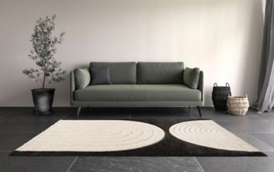 Tapis poil ras Chios L. 120 x l. 170 x ep. 2,2 cm noir GoodHome
