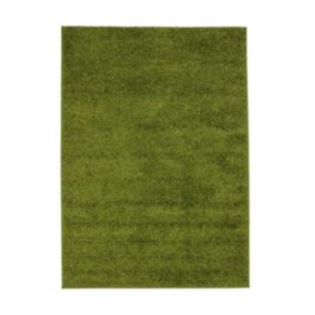 Tapis à poils long toucher laineux vert 160x230