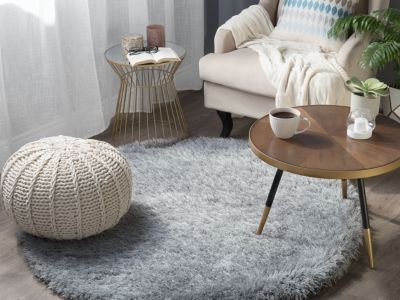 Tapis à poils longs CIDE Gris clair 140 cm