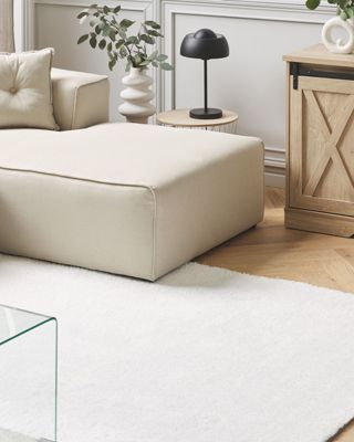 Tapis à poils longs DEMRE Blanc 200 x 200 cm