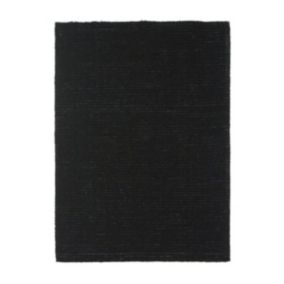 Tapis à poils longs effet soyeux noir 160x230