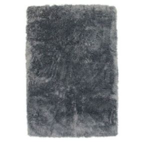 Tapis à poils longs extra-doux bleu cendré 60x90