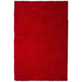 Tapis poils longs rouge 160 x 230 cm DEMRE