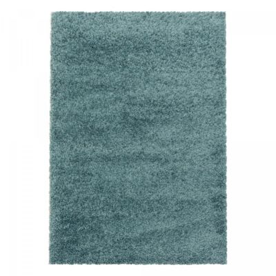 Tapis poils longs shaggy 140x200 rectangle tissé bleu motif uni UNI I