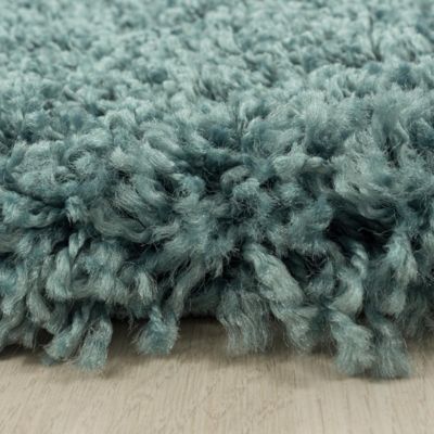 Tapis poils longs shaggy 140x200 rectangle tissé bleu motif uni UNI I