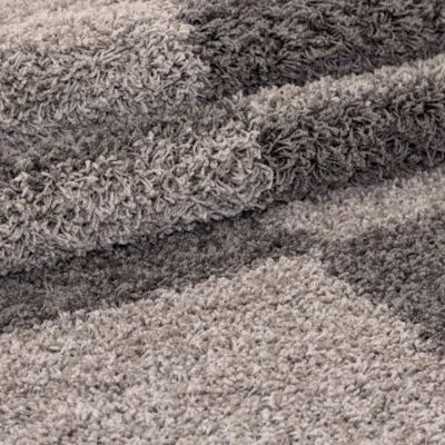 Tapis poils longs shaggy 160x230 rectangle tissé beige et marron