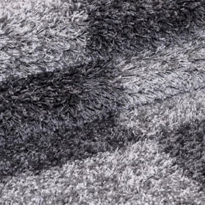 Tapis poils longs shaggy 160x230 rectangle tissé gris clair et gris foncé