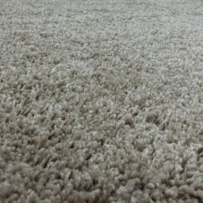 Tapis poils longs shaggy 240x340 rectangle tissé beige motif uni UNI I