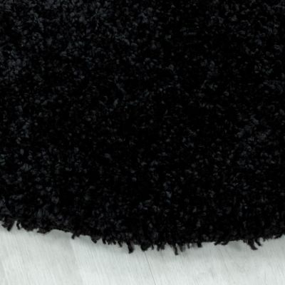 Tapis poils longs shaggy tissé motif uni UNI I, Noir
