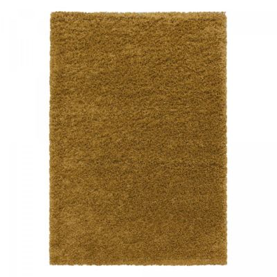 Tapis poils longs shaggy tissé motif uni UNI I, Or