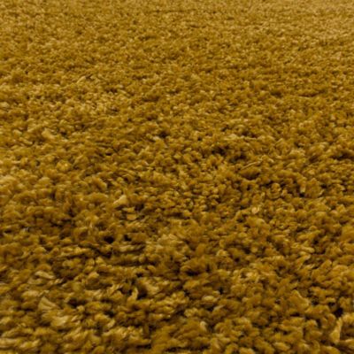 Tapis poils longs shaggy tissé motif uni UNI I, Or