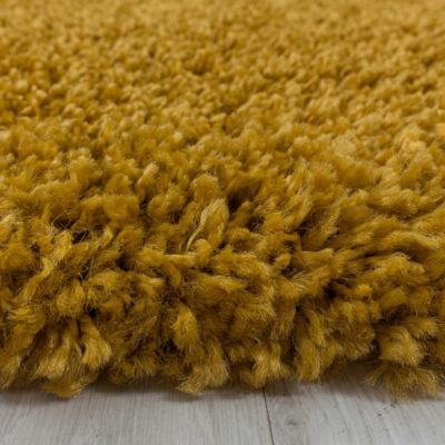 Tapis poils longs shaggy tissé motif uni UNI I, Or