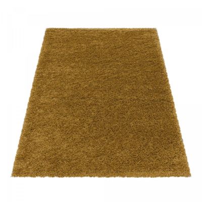 Tapis poils longs shaggy tissé motif uni UNI I, Or