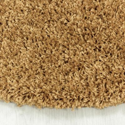 Tapis poils longs shaggy tissé motif uni UNI I, Or