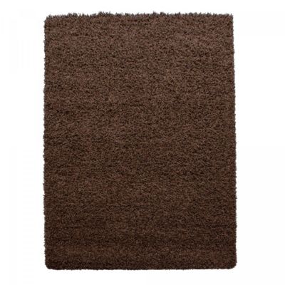 Tapis poils longs shaggy tissé motif uni UNI L, Marron