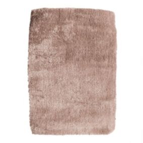 Tapis poils longs toucher laineux beige/taupe 130x190