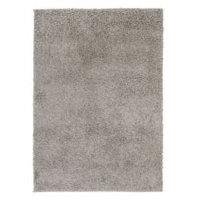 Tapis à poils longs toucher laineux gris 120x170