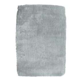 Tapis poils longs toucher laineux gris nuage 160x230