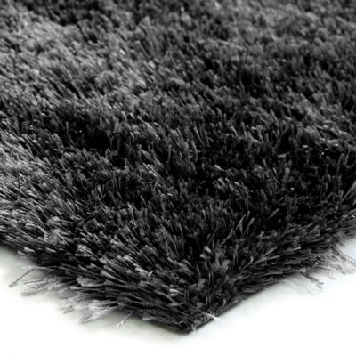 Tapis à poils longs toucher laineux noir 120x170