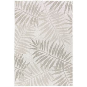 Tapis polyester en matière recyclé - Harmonie - Feuilles beige - 160 x 230 cm