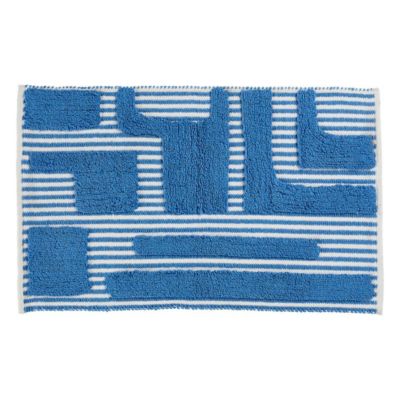 Tapis "Poppy" coton tufté 60x90cm- Bleu- Atmosphera