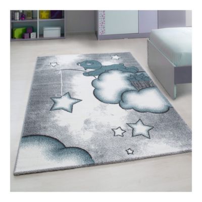 Tapis pour bébé rectangle à courtes mèches Comix 170x120 CM - Bleu