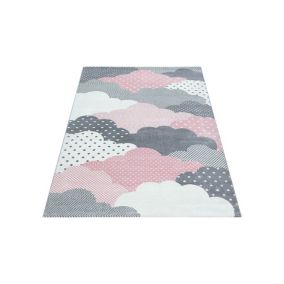 Tapis pour chambre d'enfant rectangle Cloud 150x80 CM - Rose