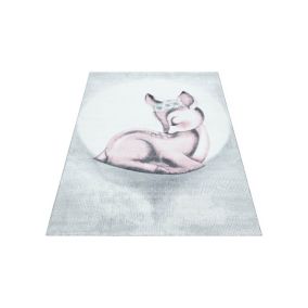 Tapis pour chambre d'enfant rose rectangle Bamba 170x120 CM - Rose