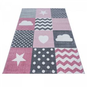 Tapis pour enfant rectangle Julie 150x80 CM - Rose