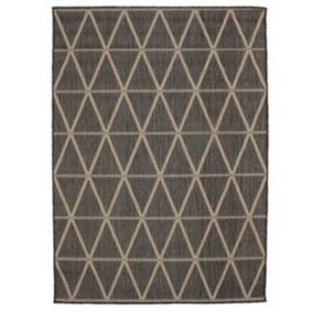 Tapis pour intérieur-extérieur géo gris foncé 120x170