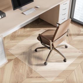 Tapis pour Sol et Chaises de Bureau, Transparent, 114 x 114 cm - Floordirekt
