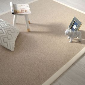 Tapis pure laine Killoo grège - Ganse coton écru - 250 x 350 cm