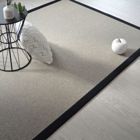 Tapis pure laine Killoo gris - Ganse coton noir - 140 x 200 cm