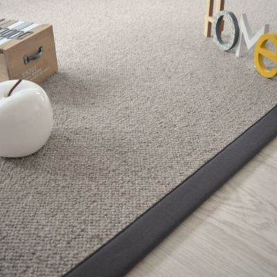 Tapis pure laine - Latoon gris - Ganse coton anthracite - 160 x 230 cm