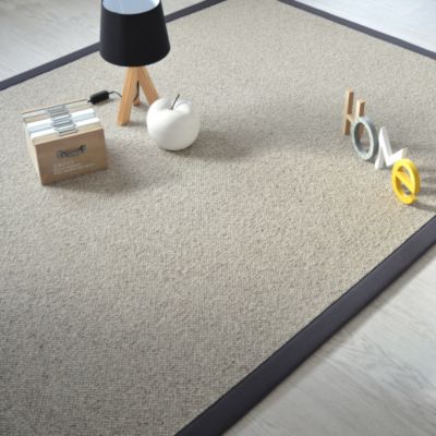 Tapis pure laine - Latoon gris - Ganse coton anthracite - 160 x 230 cm