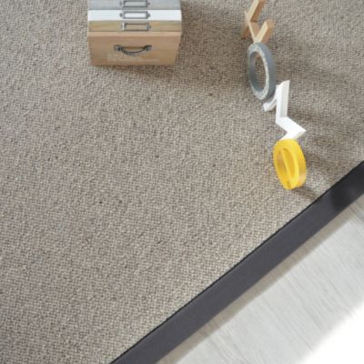 Tapis pure laine - Latoon gris - Ganse coton anthracite - 160 x 230 cm