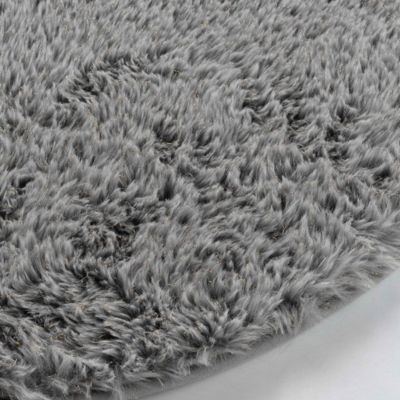 Tapis Queeny - tapis rond gris - Douceur d'Intérieur - Tapis Gris