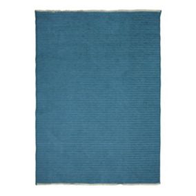 Tapis réversible bleu pétrole 160x230