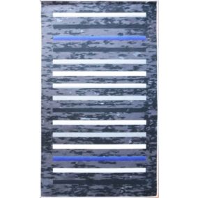 Tapis Rayures Noir, Dimension: 120x180