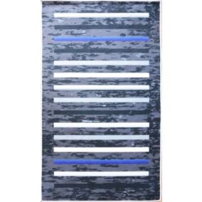 Tapis Rayures Noir, Dimension: 160x230