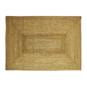 Tapis rectangle 100% jute tressé  - 160 x 230 cm - Naturel - JAYA